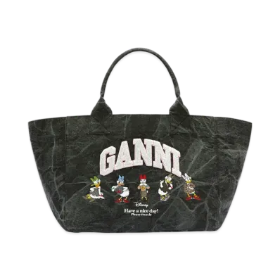 GANNI x Disney Daisy Duck Bleached Medium Tote "Black Oyster"