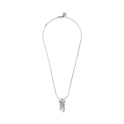 Marni Cat-Shaped Pendant Chain Necklace "Palladium"