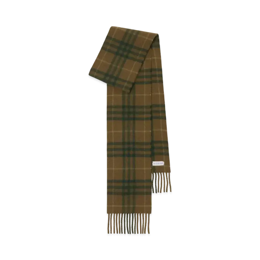 Burberry Narrow Check Cashmere Scarf "Furrow"