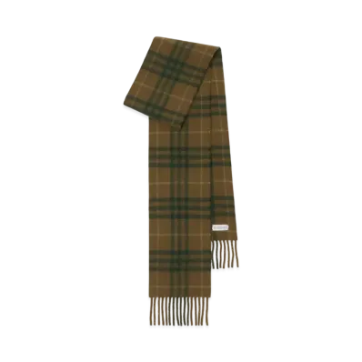 Burberry Narrow Check Cashmere Scarf "Furrow"