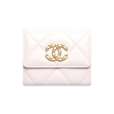 CHANEL Chanel 19 Flap Coin Purse Lambskin "Pink"