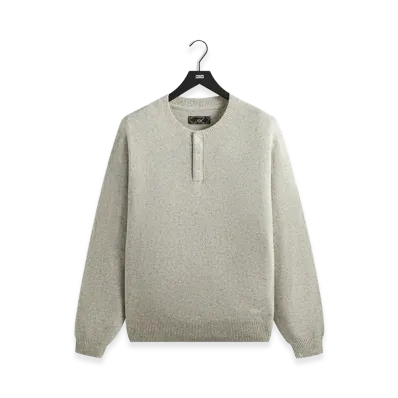 Kith Boucle Harmon Henley Sweater "Light Heather Grey"