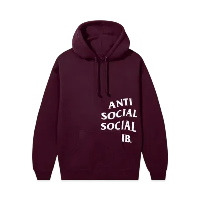ANTI SOCIAL SOCIAL CLUB Major #1 Tear Into Silence Cut Off Logo Hoodie "Maroon"