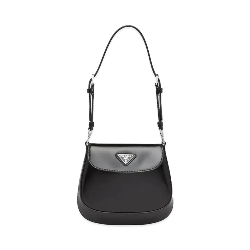 PRADA Cleo Brushed Leather Mini Bag "Black"