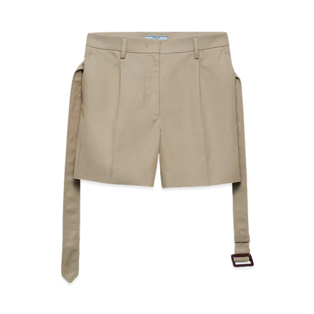 PRADA Women's Cotton Twill Bermudas "Beige"