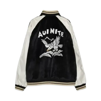 AUI NITE Embroidery souvenir jacket "BLACK"