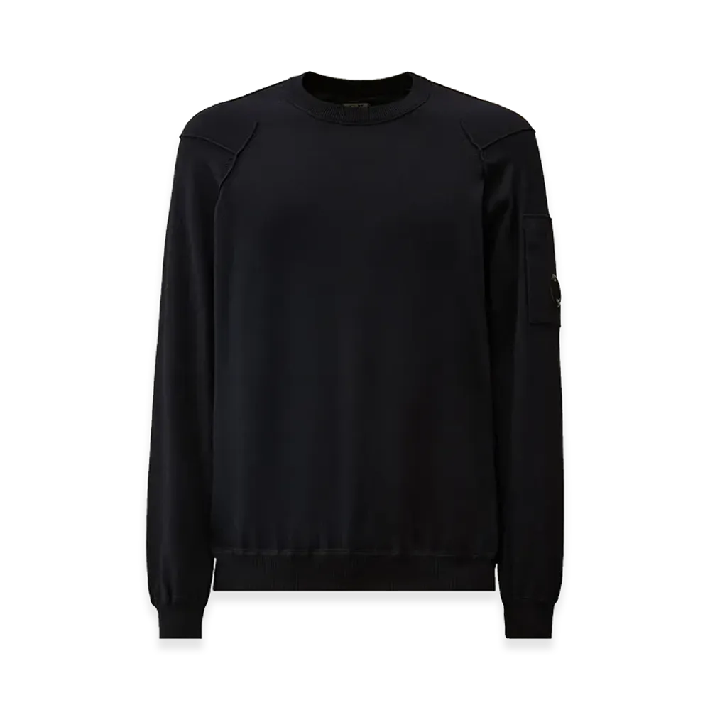 C.P. Company Cotton Sea Island Crewneck Lens Knit "Total Eclipse Blue"