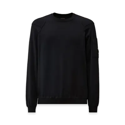 C.P. Company Cotton Sea Island Crewneck Lens Knit "Total Eclipse Blue"