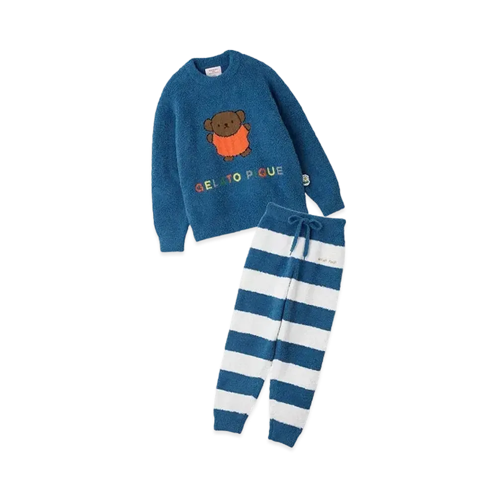 GELATO PIQUE x Dick Bruna Junior Baby Moko Jacquard Pullover & Long Pants Set "Blue"