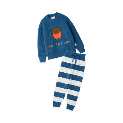 GELATO PIQUE x Dick Bruna Junior Baby Moko Jacquard Pullover & Long Pants Set "Blue"