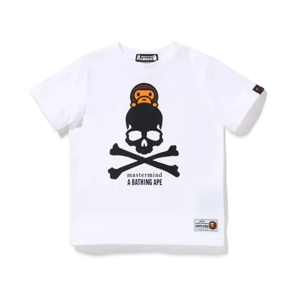 A BATHING APE KIDS X MMJ 15TH ANNIVERSARY BABY MILO TEE "White"
