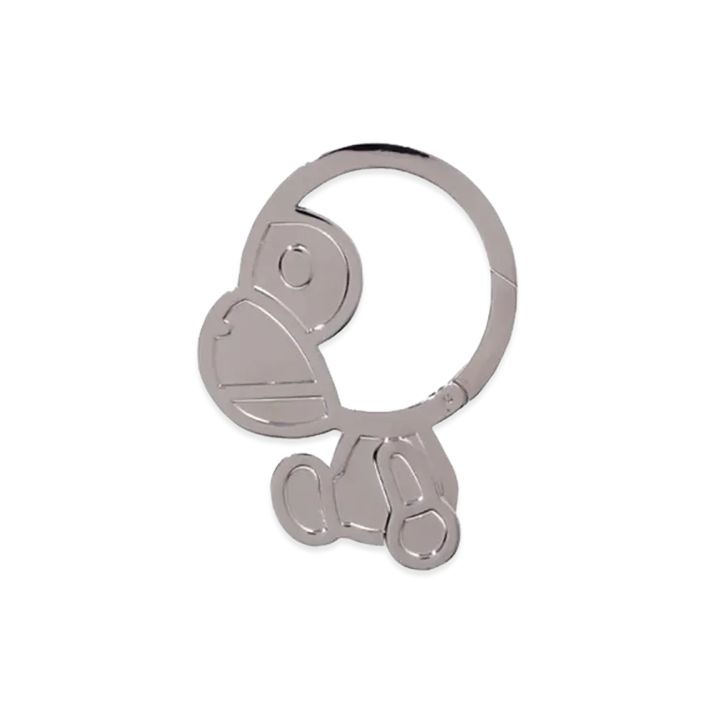 A BATHING APE Baby Milo Carabiner "Silver"