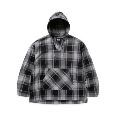 FIRST DOWN MEXICAN HOODIE COTTON NELCHECK "Charcoal"