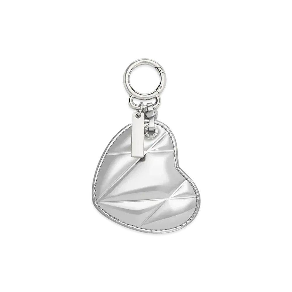 CHARLES & KEITH Heart Quilt Mirror Charm "Silver"