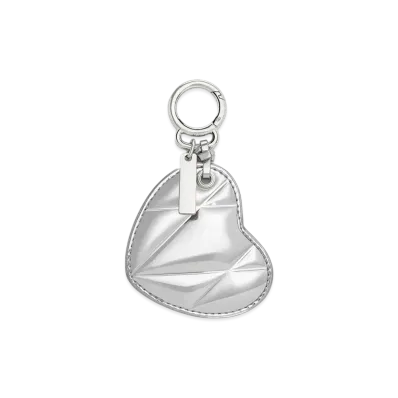 CHARLES & KEITH Heart Quilt Mirror Charm "Silver"