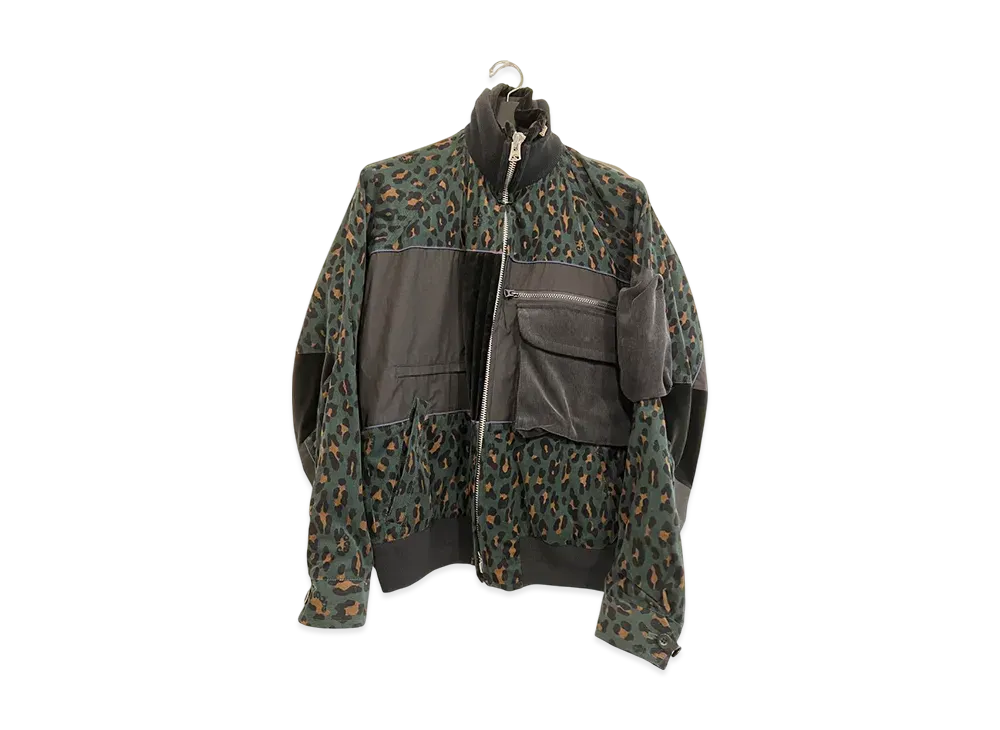 サカイ レオパード ドッキング ジャケット "グリーン"