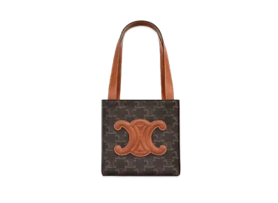 CELINE Cube Bag Cuir Triomphe In Triomphe Canvas And Calfskin "Tan"