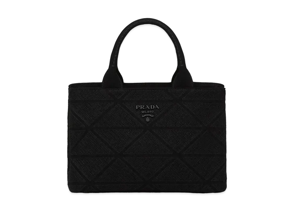PRADA Cotton Canvas Tote Bag "Black"