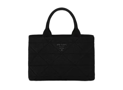 PRADA Cotton Canvas Tote Bag "Black"