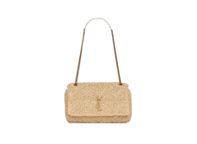 Saint Laurent Jamie Medium "Carre Rive Gauche" In Raffia "Naturel"