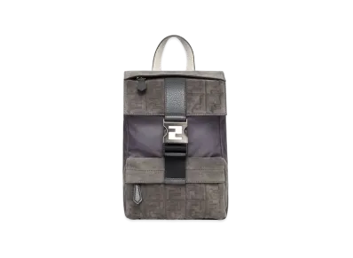 FENDI Ness Back Pack Small Suede Backpack "Gray"