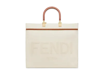 FENDI Sunshine Medium Canvas Bag with Embroidery