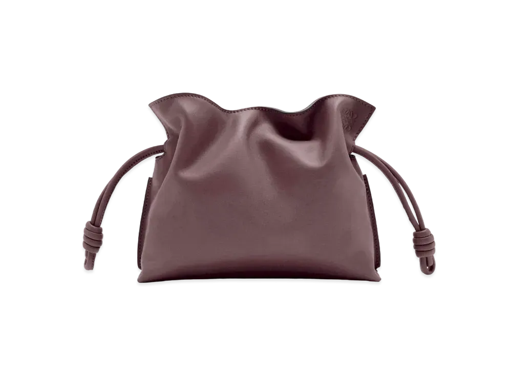 LOEWE Mini Flamenco Clutch In Nappa Calfskin "Prune"