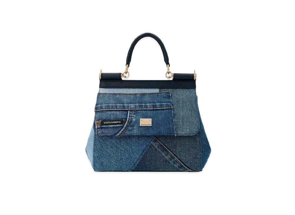 Dolce&Gabbana Sicily Bag Small Denim Patchwork "Blue"