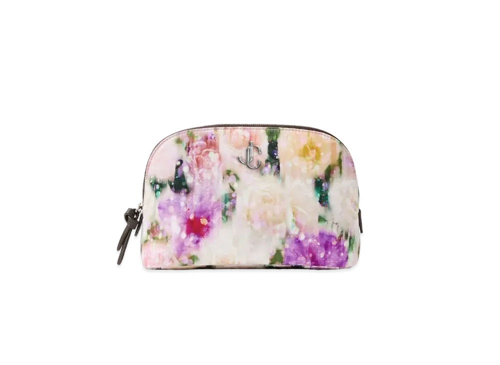 JIMMY CHOO JC COSMETIC CASE Seasonal Printed Nylon Cosmetic Case "Blossom"