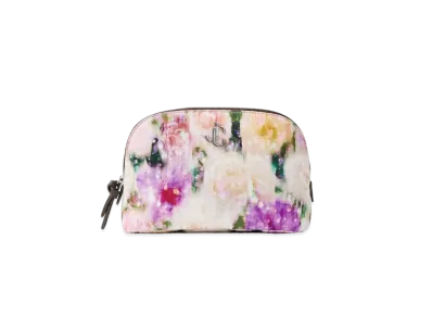 JIMMY CHOO JC COSMETIC CASE Seasonal Printed Nylon Cosmetic Case "Blossom"