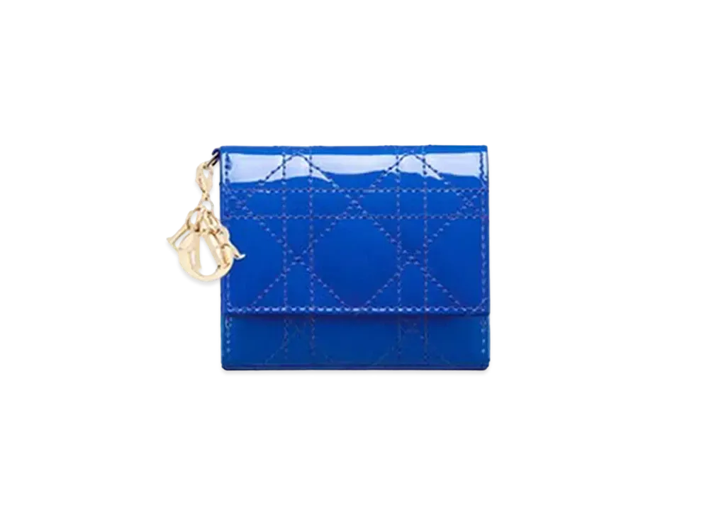 Dior Lady Dior Lotus Wallet  "Greek Blue"