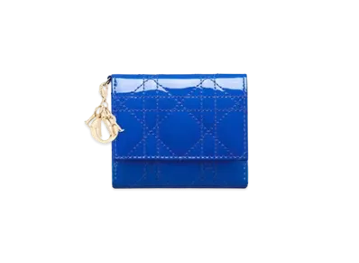 Dior Lady Dior Lotus Wallet "Greek Blue"
