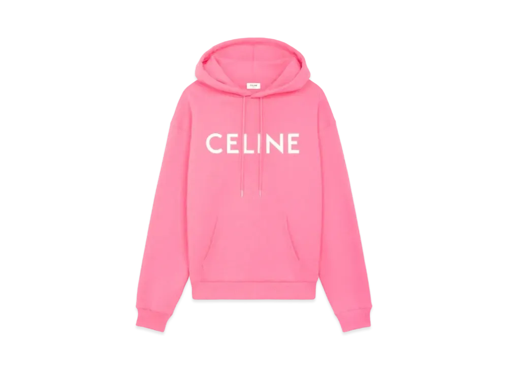 CELINE Celine Hoodie In Cotton Fleece "Pink Flamingo/White"