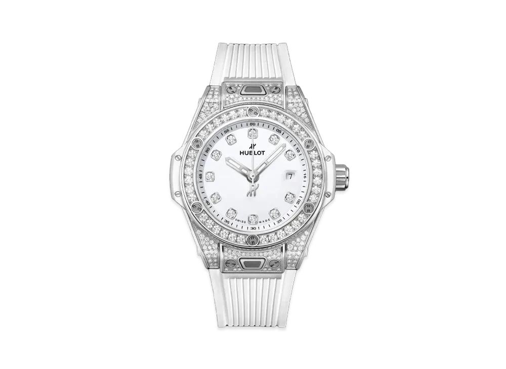 HUBLOT Big Bang One Click Steel White Pave 33mm