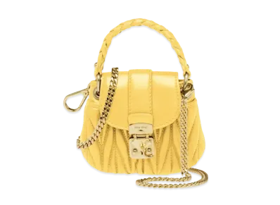 MIU MIU Me Ukofer Materassenapa Leather Mini Pouch "Yellow"