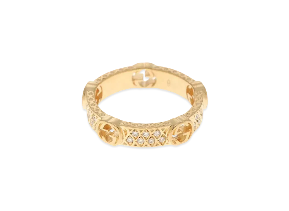 GUCCI Yellow Gold And Diamond Ring With Interlocking G "Gold"