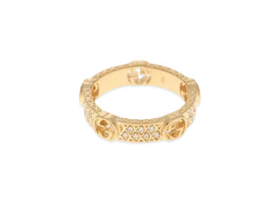 GUCCI Yellow Gold And Diamond Ring With Interlocking G "Gold"