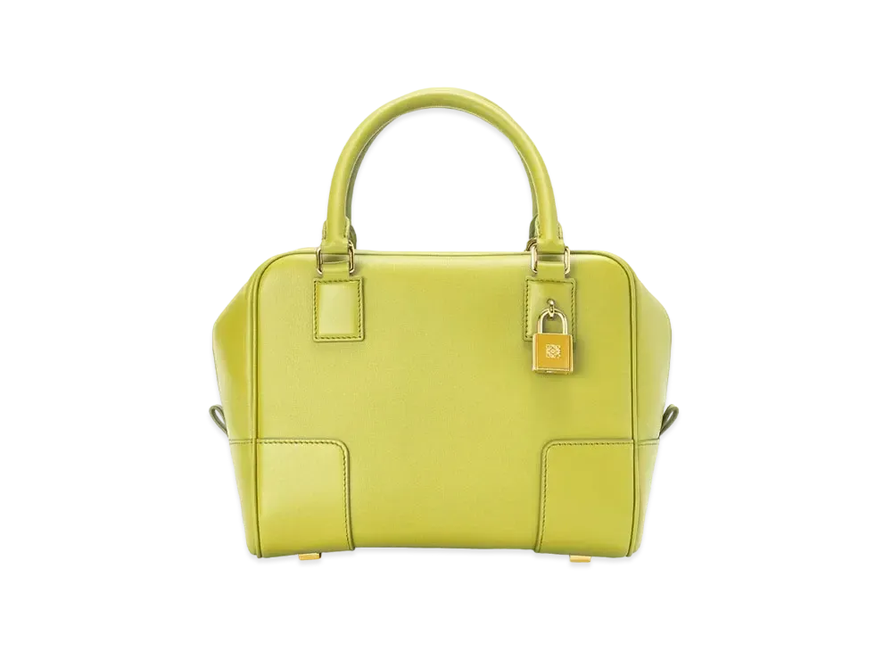 LOEWE Amazona 19 Square Bag In Nappa Calfskin "Lime Yellow"