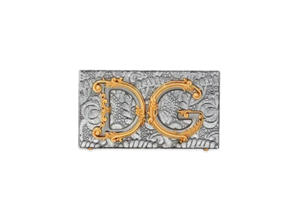 Dolce&Gabbana DG Girls Box Bag Synthetic Glass Embedded Lamima Card "Silver"