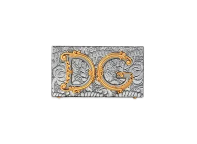 Dolce&Gabbana DG Girls Box Bag Synthetic Glass Embedded Lamima Card "Silver"