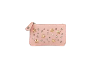 Jimmy Choo Nancy Pearlized Metallic Deerskin Key Case With Star Studs "Multi Metallic Mix/Camellia"