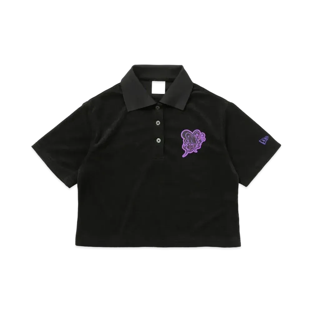 NEW ERA x ANNA SUI Women's Short Sleeve Polo Shirt Pile "Black"
