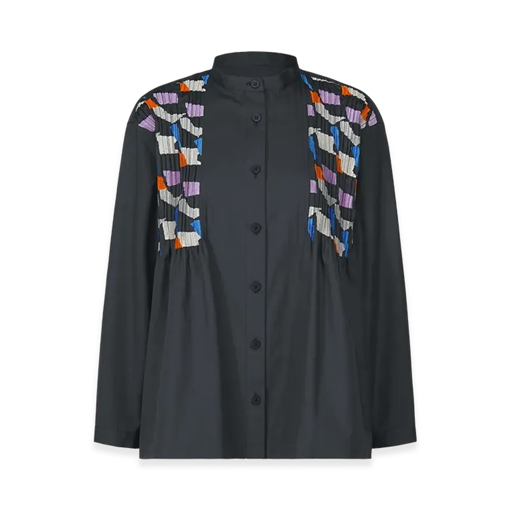 PLEATS PLEASE ISSEY MIYAKE Grainy Shirt "Navy"