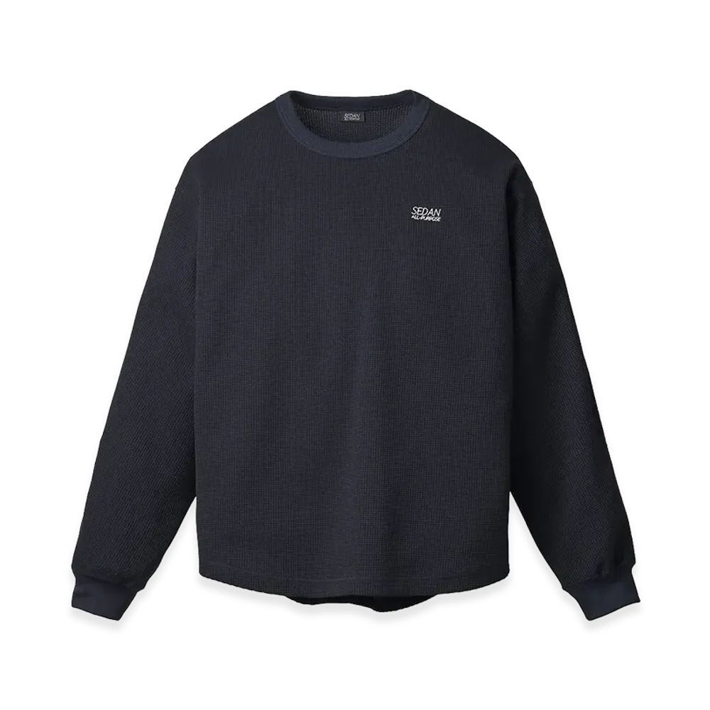 SEDAN ALL-PURPOSE OG Logo Waffle L/S Tee "Black"