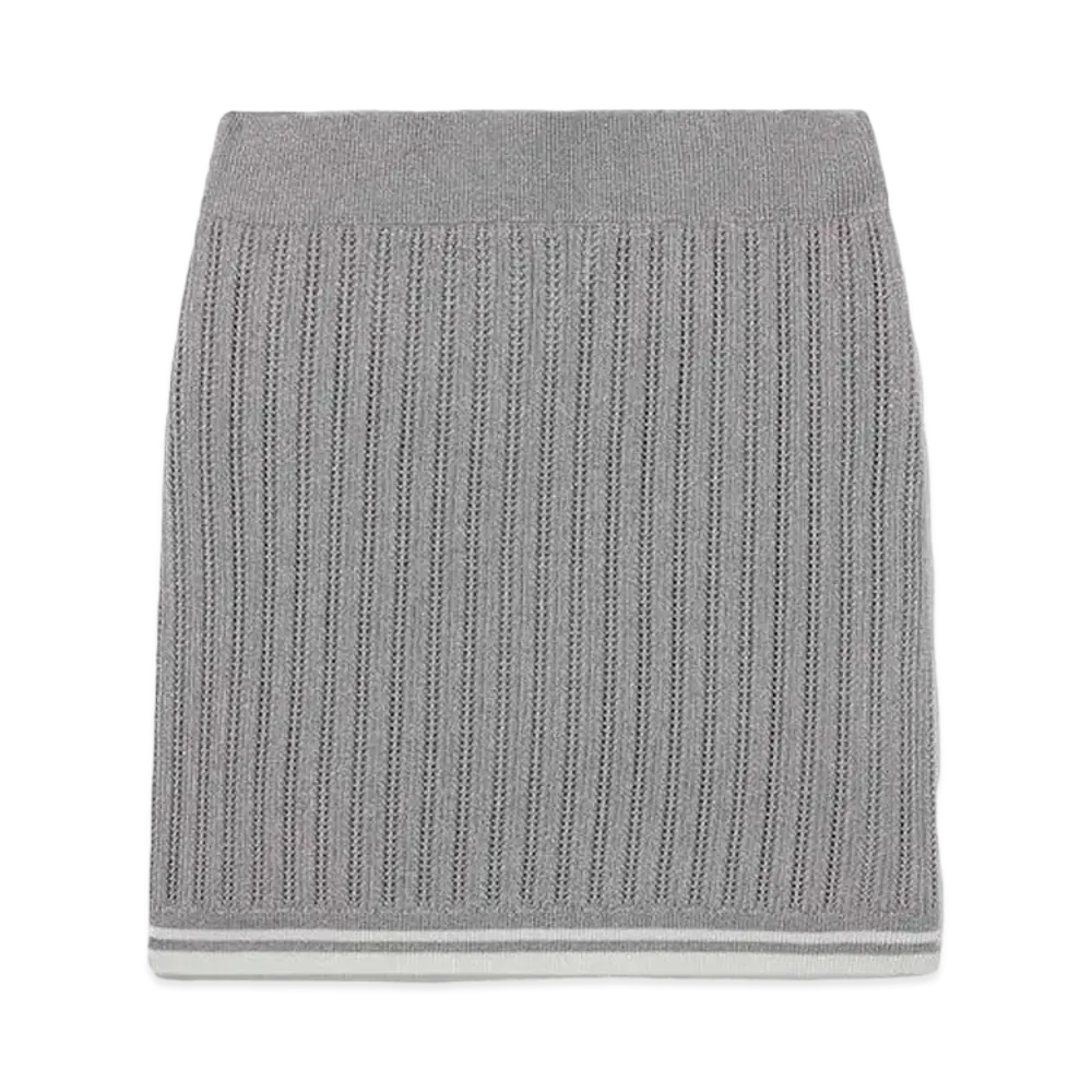 Casablanca Silver Knit Skirt "Silver"