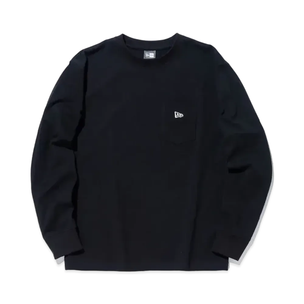 NEW ERA BLACK LABEL FW23 Flag Logo Long Sleeve Pocket T-Shirt "Black"