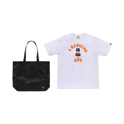 A BATHING APE x PORTER STAND Bape X Porter Stand Tee & Tote Bag Set "White"