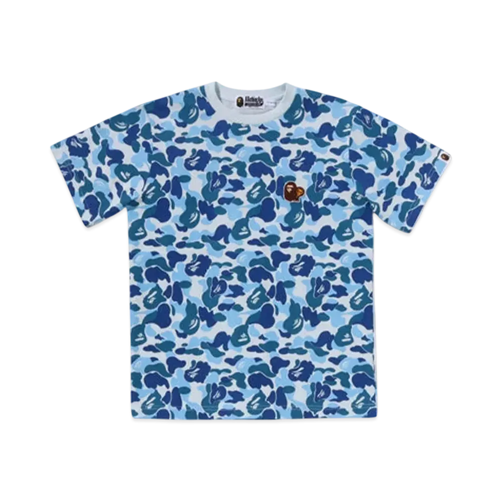 A BATHING APE Abc Camo Ape & Milo One Point Tee "Blue"
