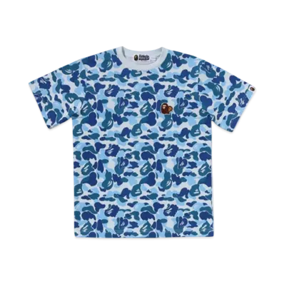 A BATHING APE Abc Camo Ape & Milo One Point Tee "Blue"