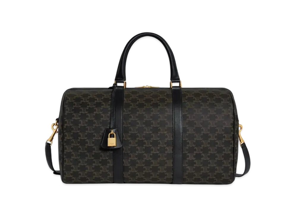 CELINE Medium Voyage Triomphe Canvas & Calfskin Black "Black"